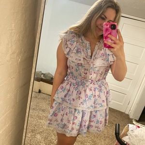 NWOT Loveshackfancy x Target Lou Ruffle dress in purple and floral size large!
